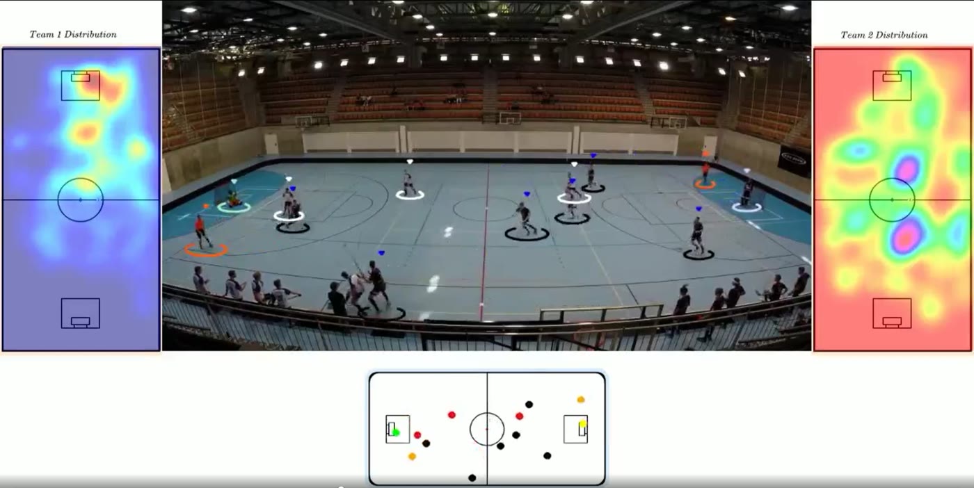 Hockey Vision: per-team distribution heatmaps, live match view, and 2D tactical map
